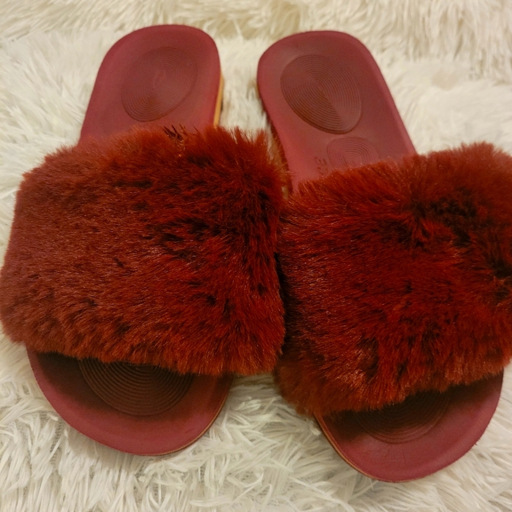 Coface Fur Cushion Slippers